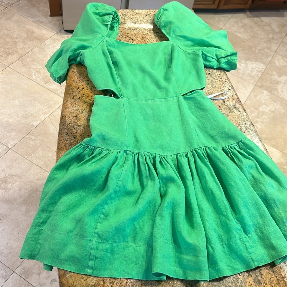 Lilly Pulitzer Sz 00 Lime Green Square Neck Mini Dress • NEW! - Picture 7 of 9